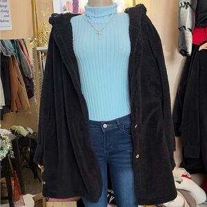 Cozy Black Hooded Women's Jacket